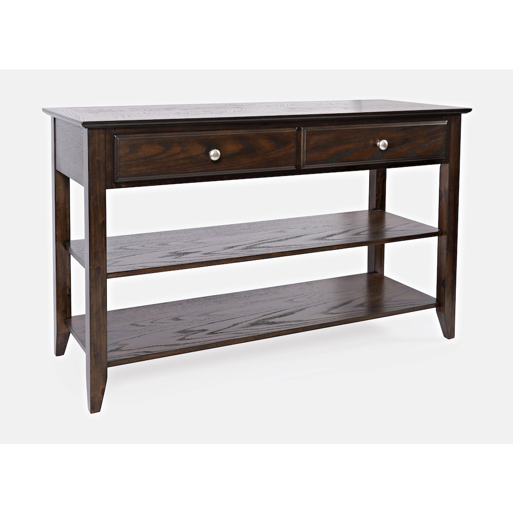 Modern Espresso Traditional 48" Sofa Console Table with Two Drawers. Picture 3