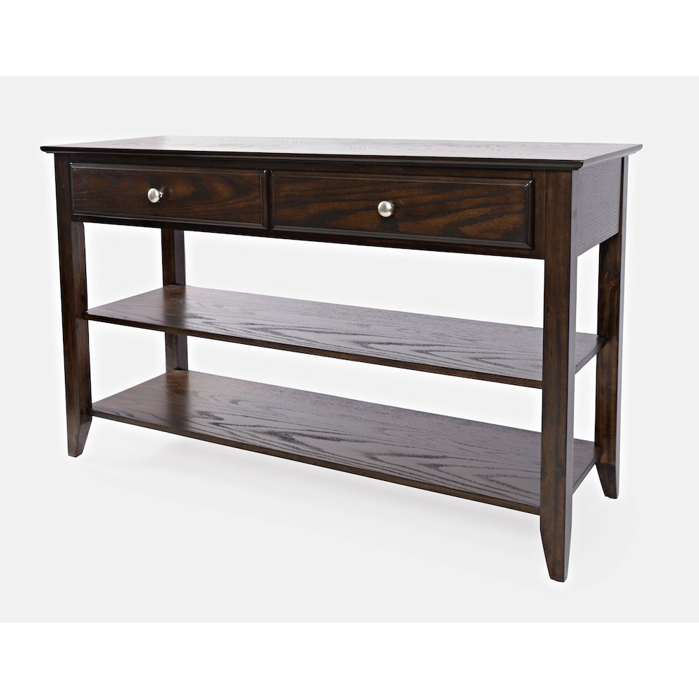 Modern Espresso Traditional 48" Sofa Console Table with Two Drawers. Picture 2