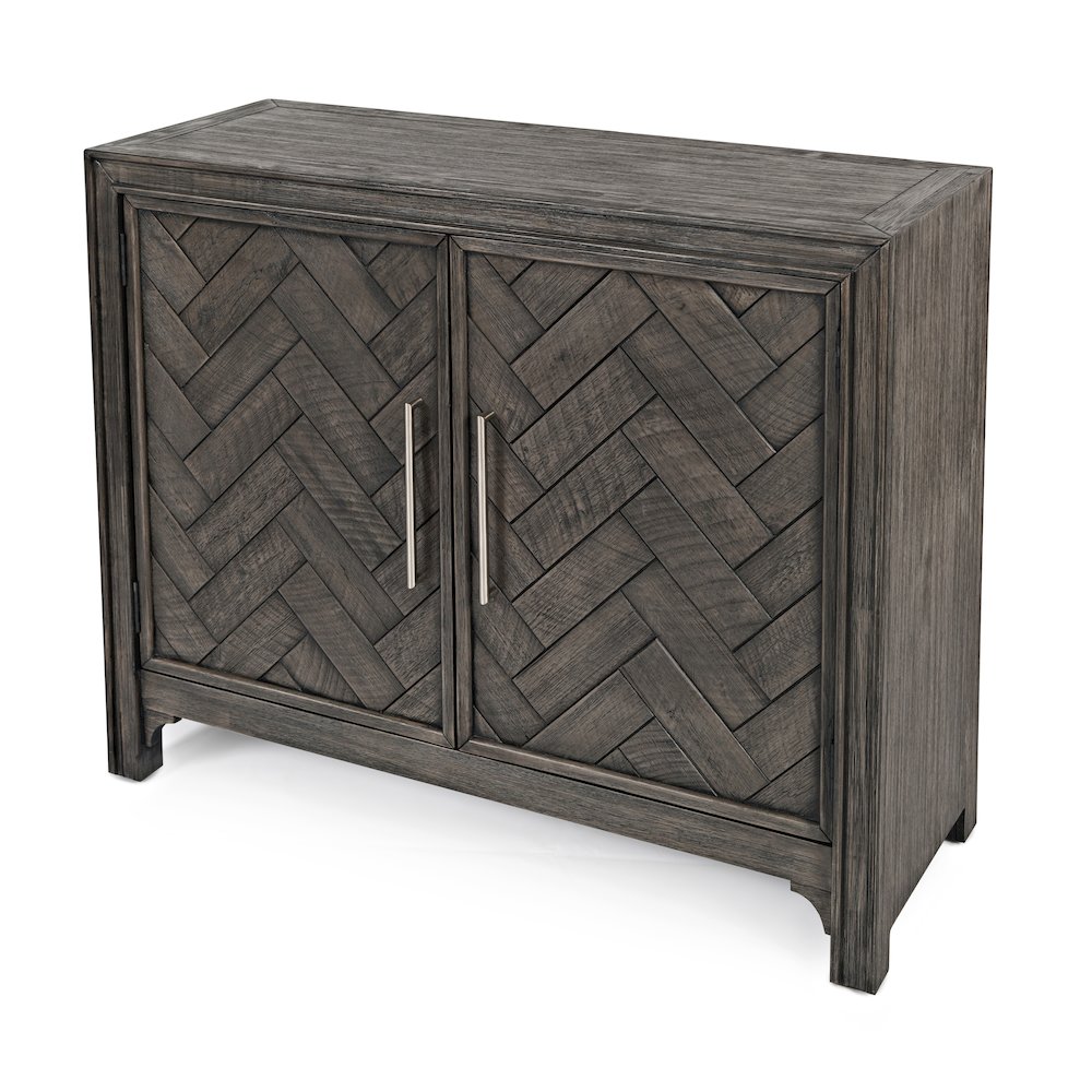 Gramercy Mid-Century Modern Chevron Two Door 40" Accent Chest. Picture 4