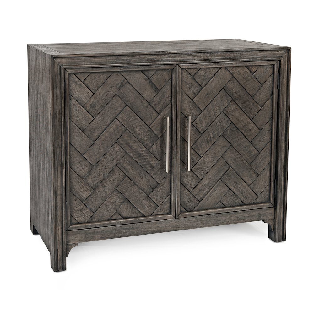 Gramercy Mid-Century Modern Chevron Two Door 40" Accent Chest. Picture 3