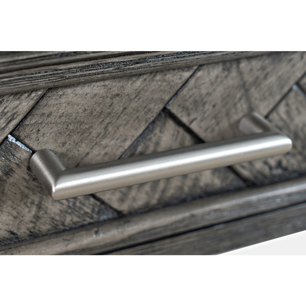 Gramercy Mid-Century Modern Chevron Three Drawer USB Charging Desk. Picture 8