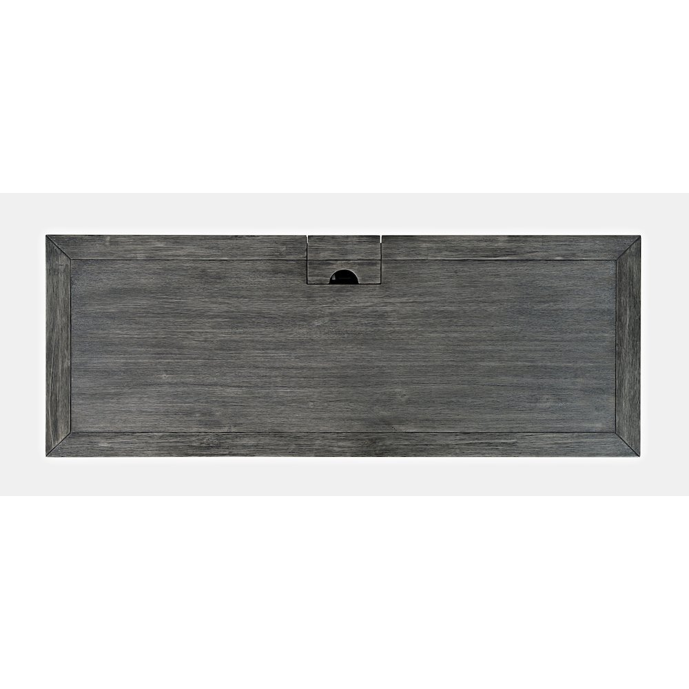 Gramercy Mid-Century Modern Chevron Three Drawer USB Charging Desk. Picture 6