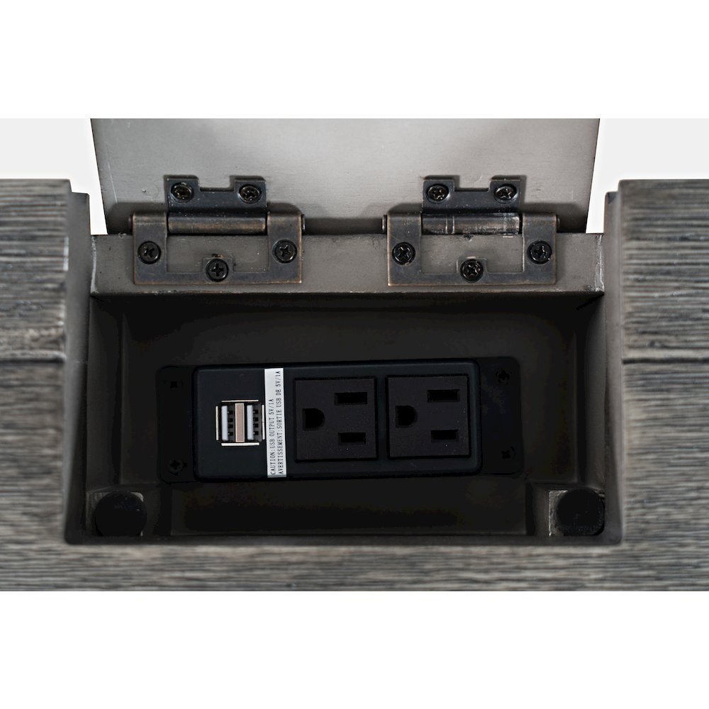 Gramercy Mid-Century Modern Chevron Three Drawer USB Charging Desk. Picture 4