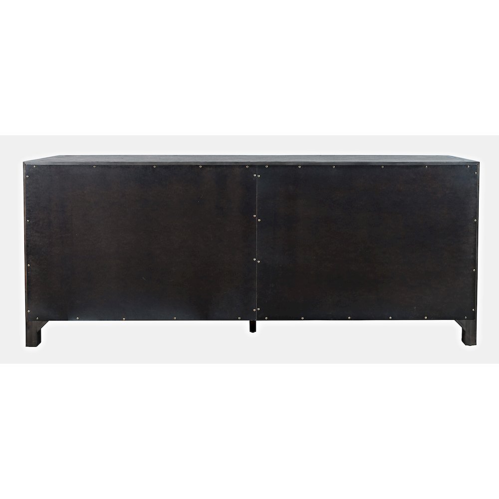 Gramercy Mid-Century Modern Chevron Four Door 79" Accent Cabinet. Picture 11