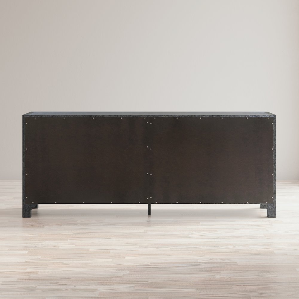 Gramercy Mid-Century Modern Chevron Four Door 79" Accent Cabinet. Picture 9