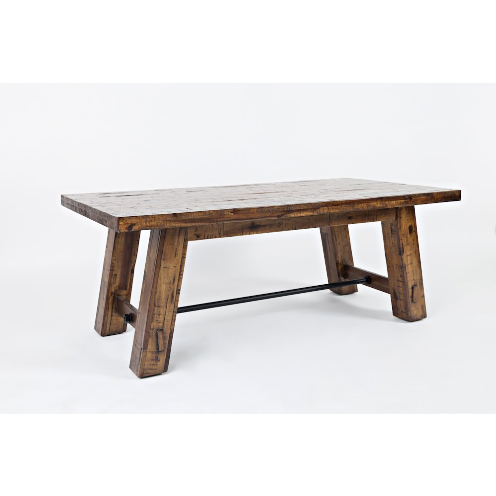 Cannon Valley Rustic Distressed Industrial Trestle 50" Coffee Table. Picture 3