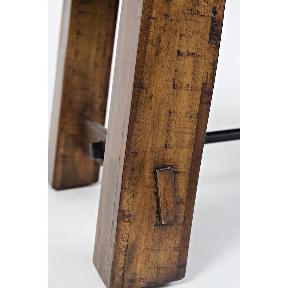 Cannon Valley Rustic Distressed Industrial Trestle 50" Coffee Table. Picture 4