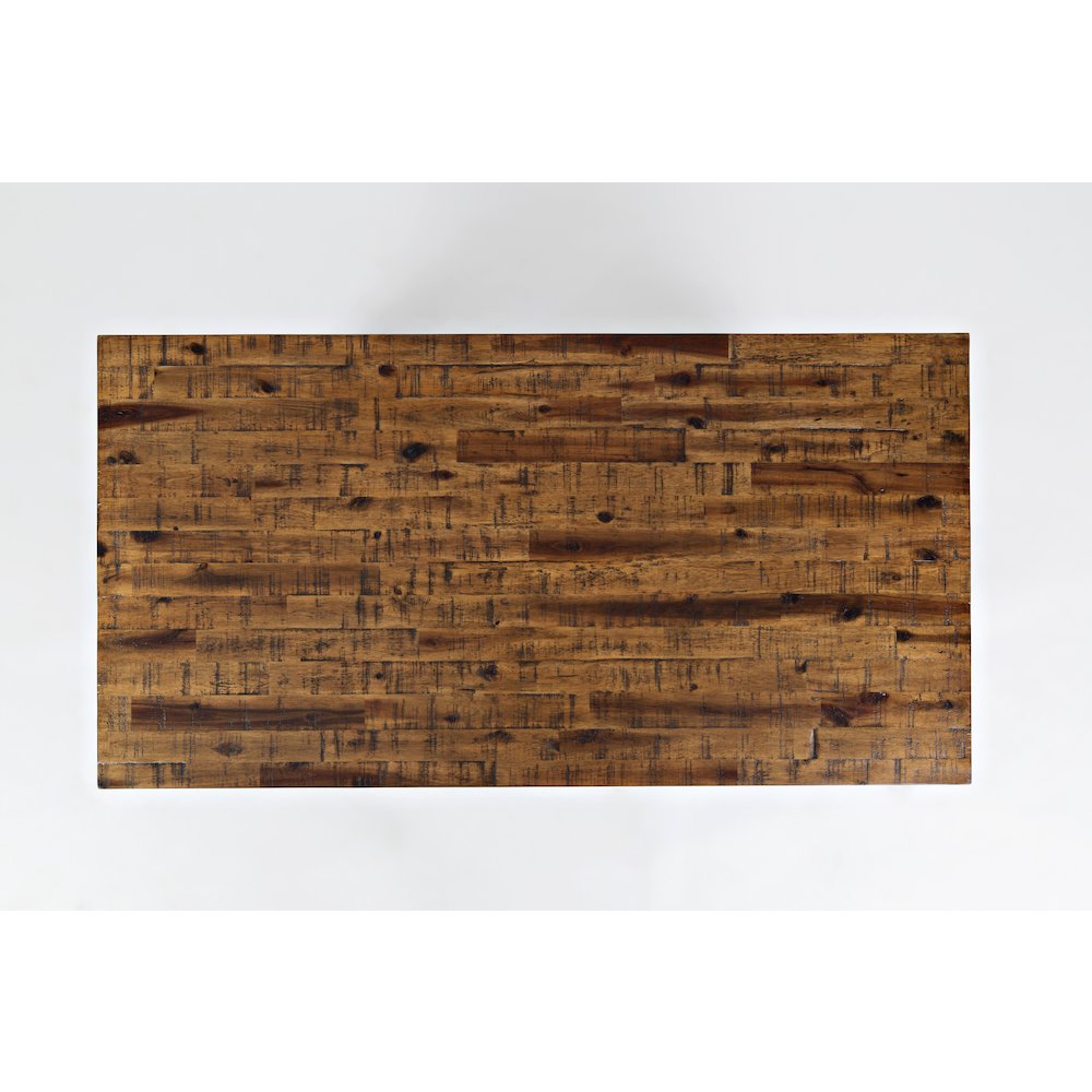 Cannon Valley Rustic Distressed Industrial Trestle 50" Coffee Table. Picture 7