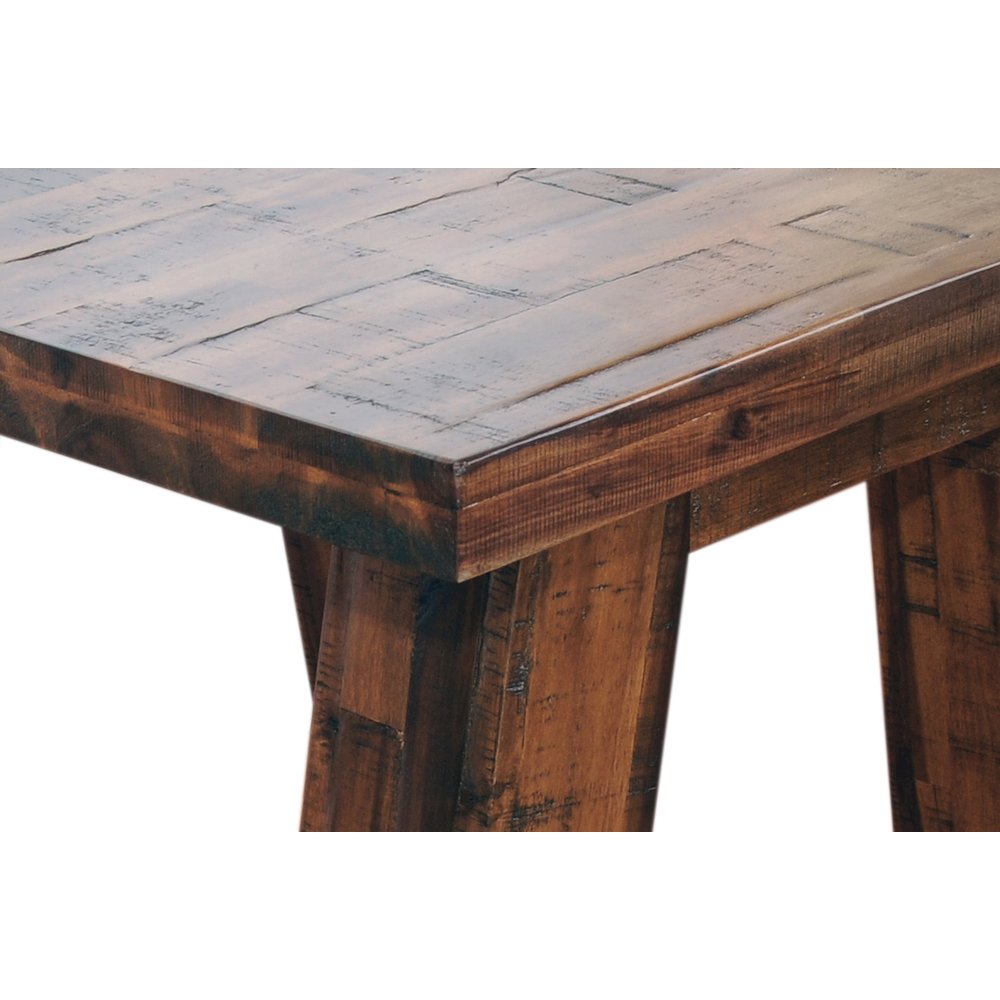 Cannon Valley Rustic Distressed Industrial Trestle End Table. Picture 5