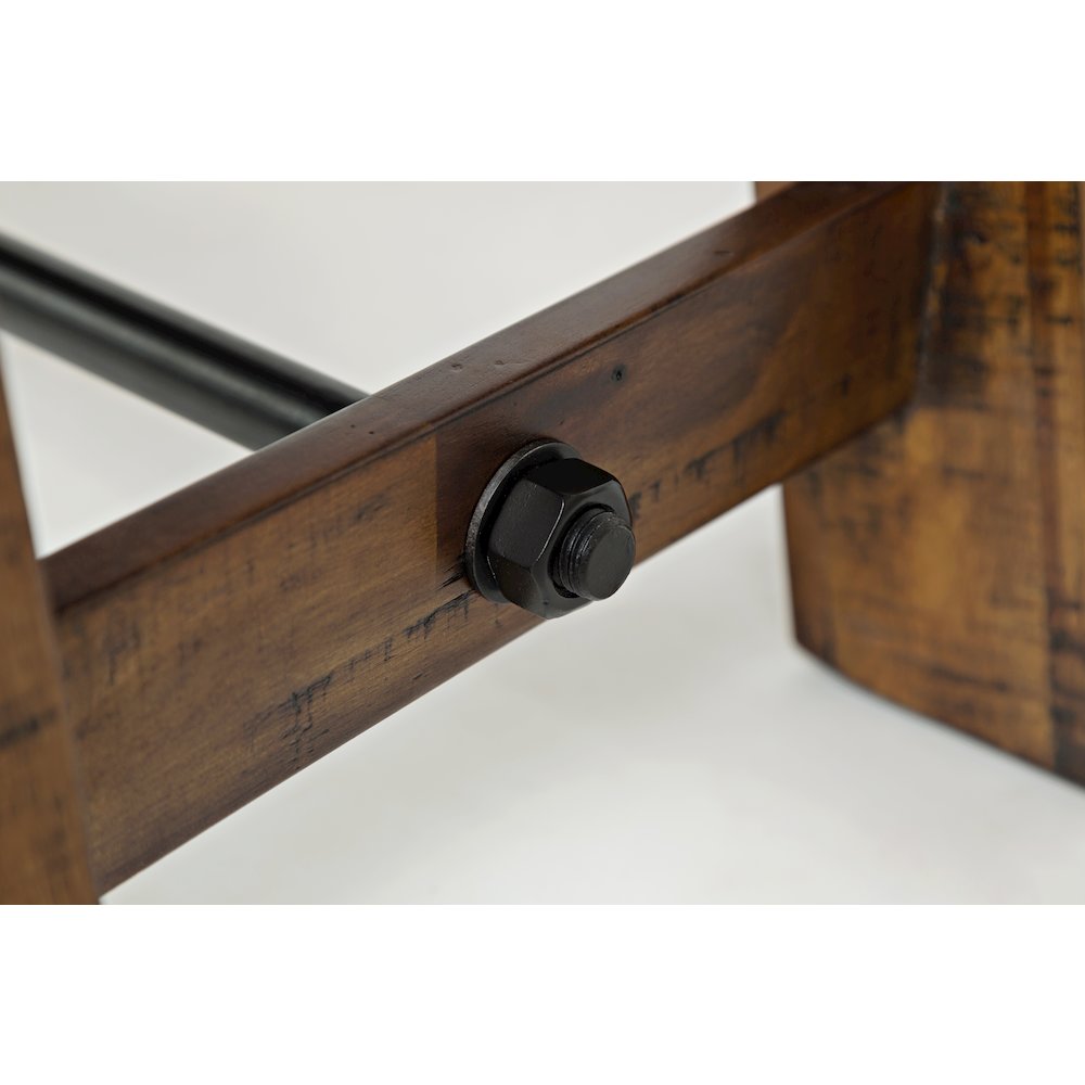 Cannon Valley Distressed Industrial Trestle 50" Sofa Table. Picture 5
