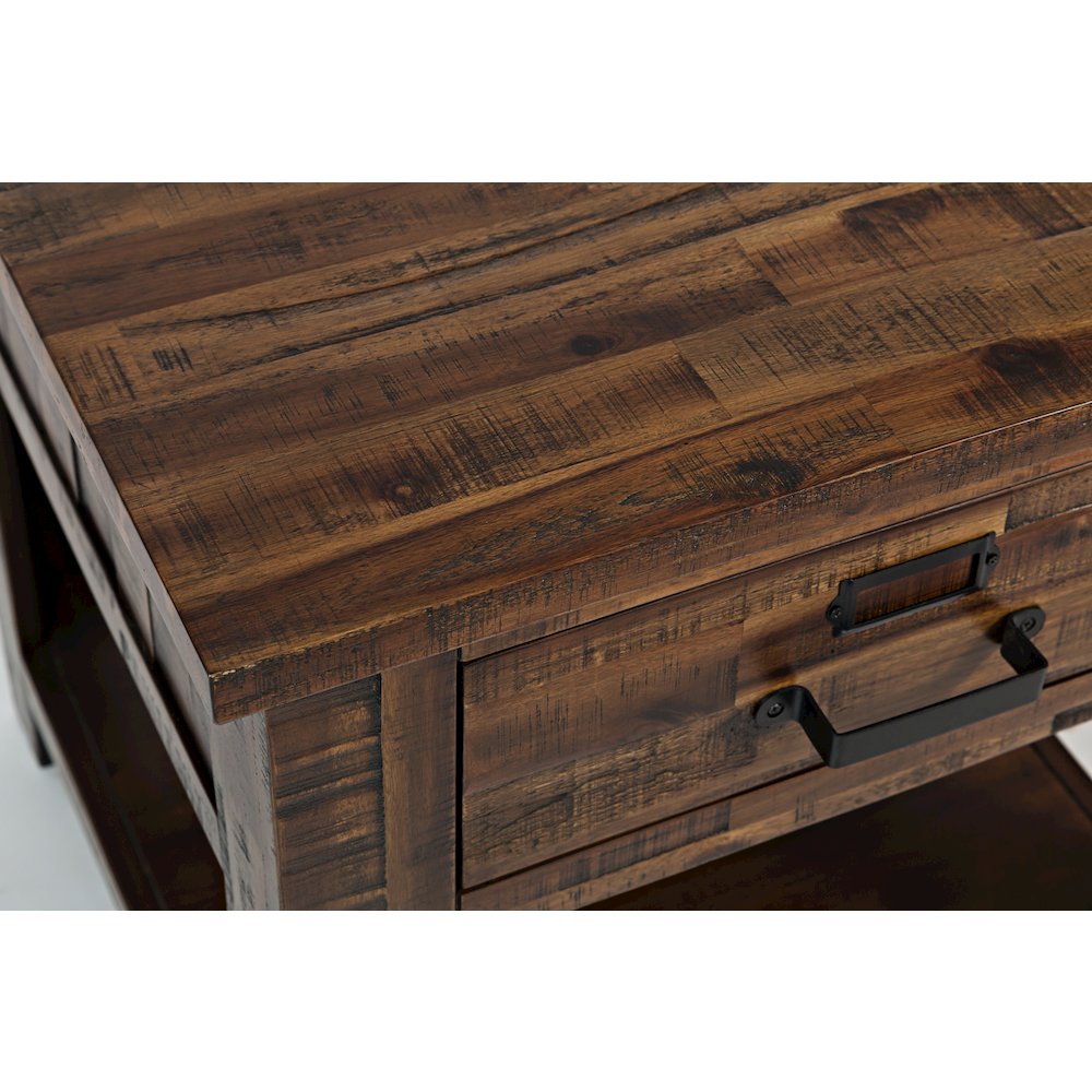 Cannon Valley Distressed Industrial End Table. Picture 4