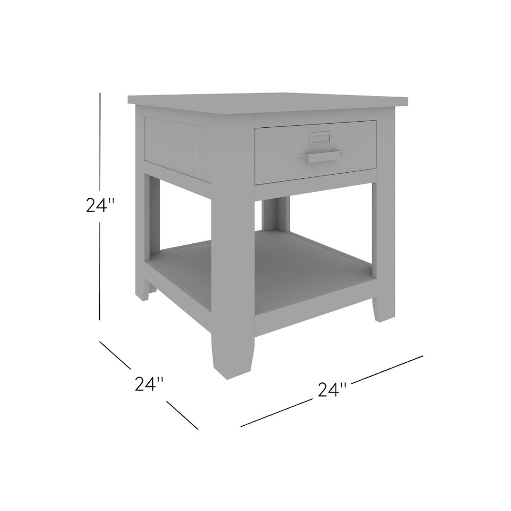 Cannon Valley Distressed Industrial End Table. Picture 7