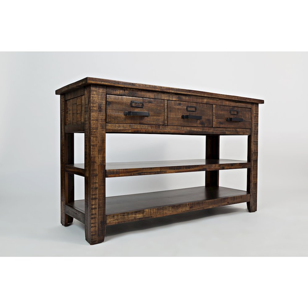 Cannon Valley Distressed Industrial 50" Sofa Table. Picture 4