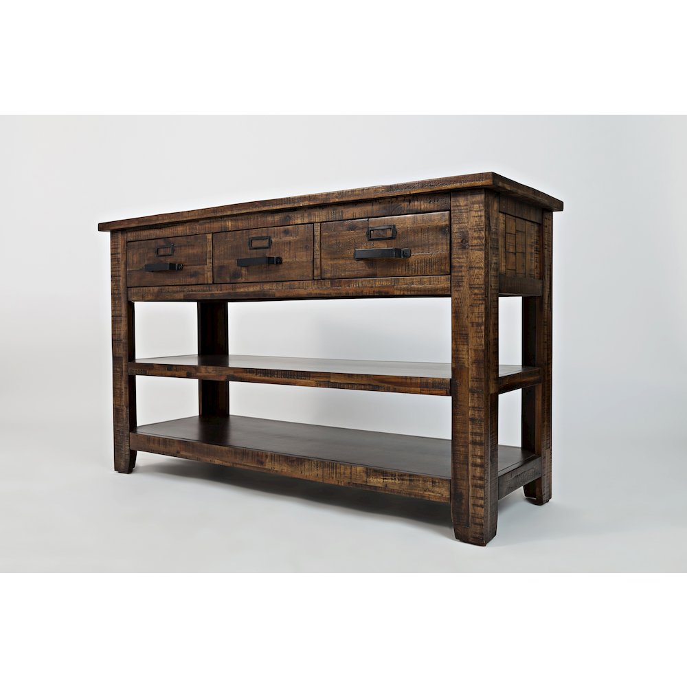 Cannon Valley Distressed Industrial 50" Sofa Table. Picture 3