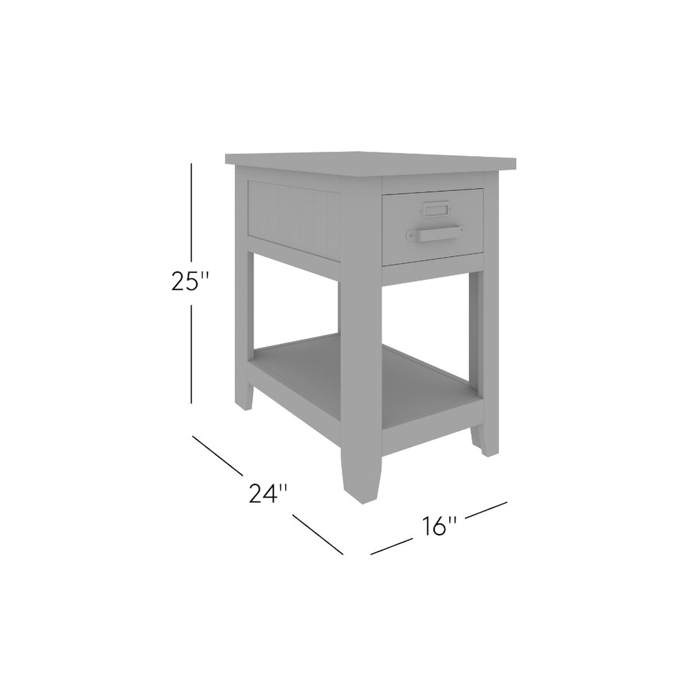 Cannon Valley Distressed Industrial One Drawer Chairside Table. Picture 8