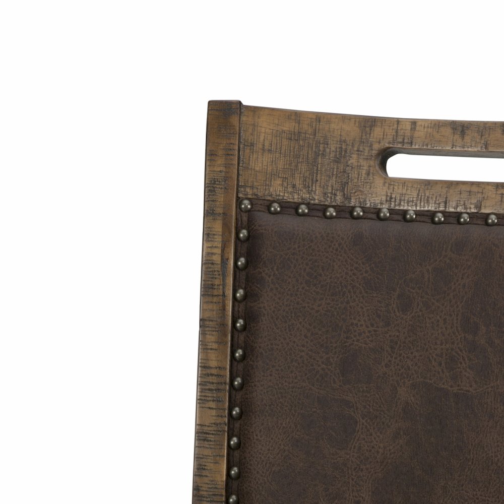 Cannon Valley Distressed Industrial Upholstered Back Dining Chair with Nailhead Trim (Set of 2). Picture 4