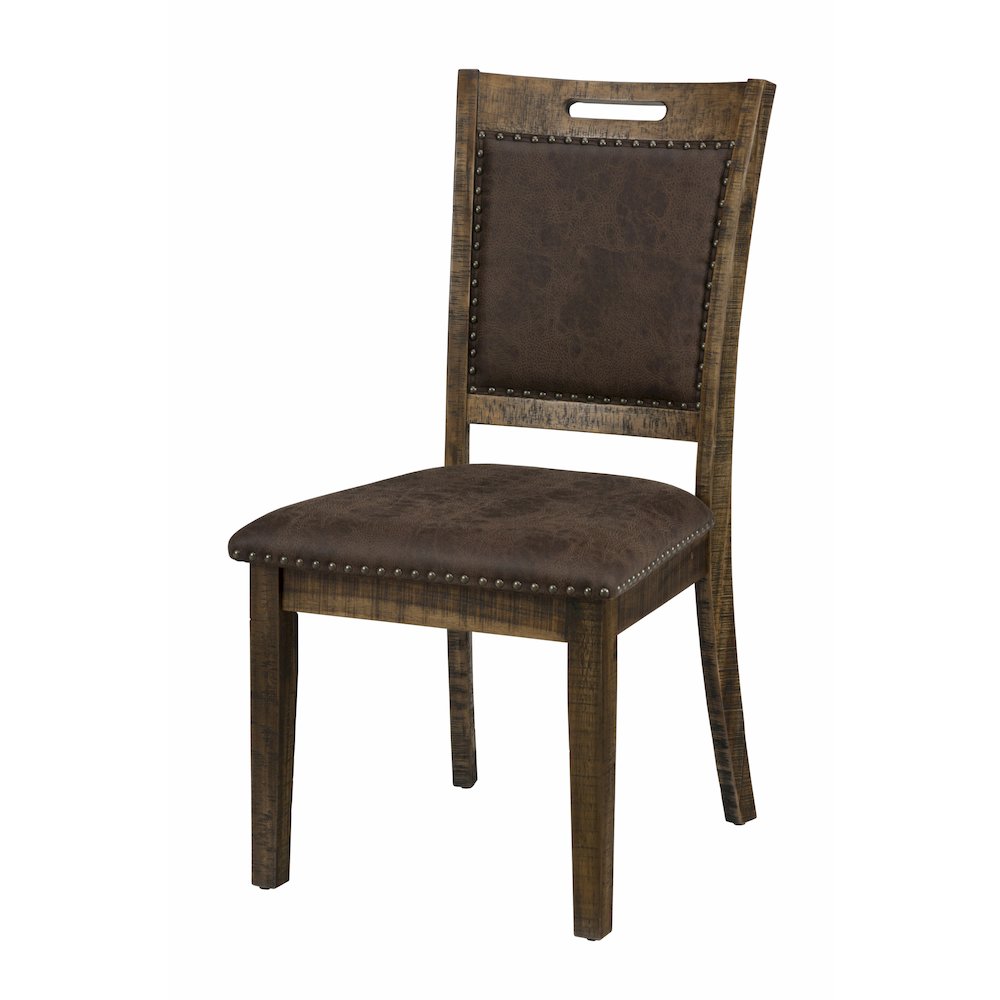 Cannon Valley Distressed Industrial Upholstered Back Dining Chair with Nailhead Trim (Set of 2). Picture 2