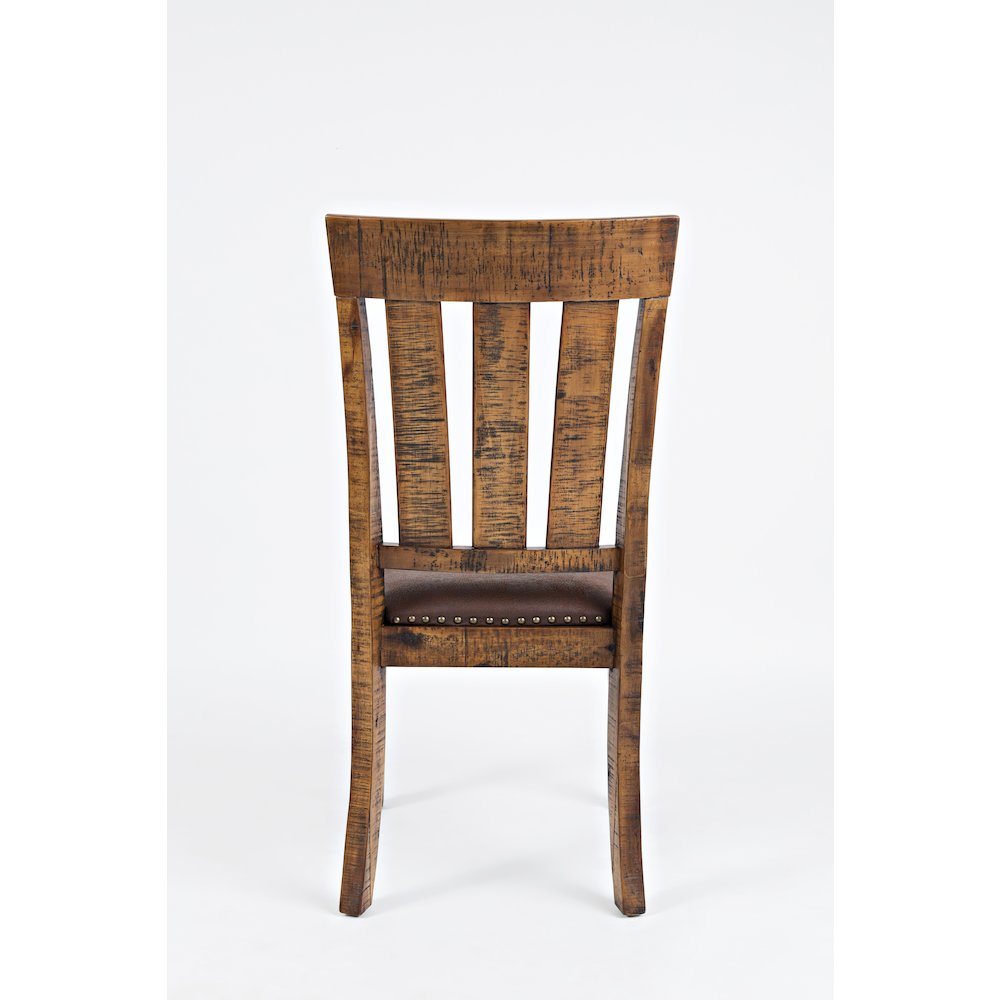 Cannon Valley Distressed Industrial Distressed Wood Dining Chair with Upholstered Seat (Set of 2). Picture 6