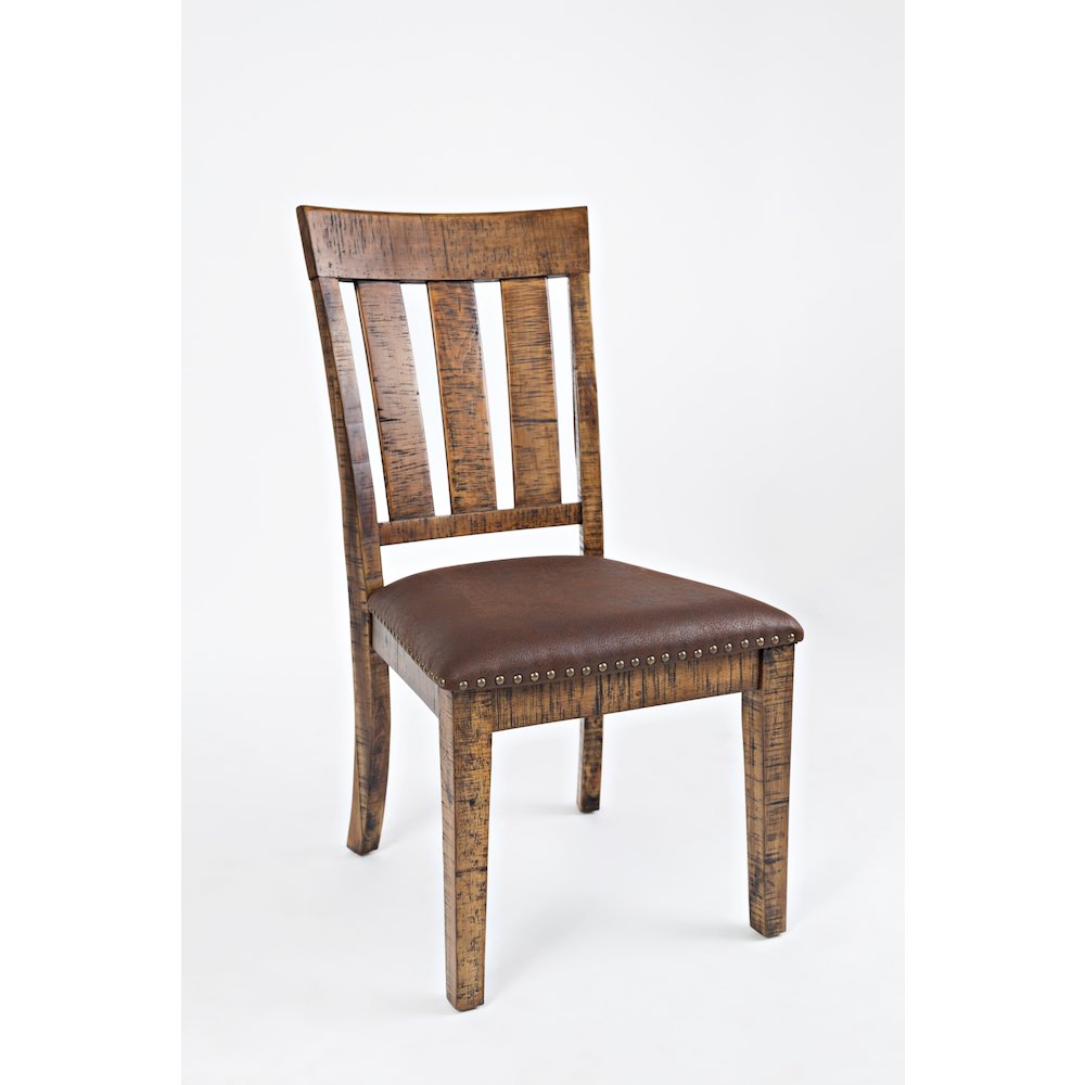 Cannon Valley Distressed Industrial Distressed Wood Dining Chair with Upholstered Seat (Set of 2). Picture 3