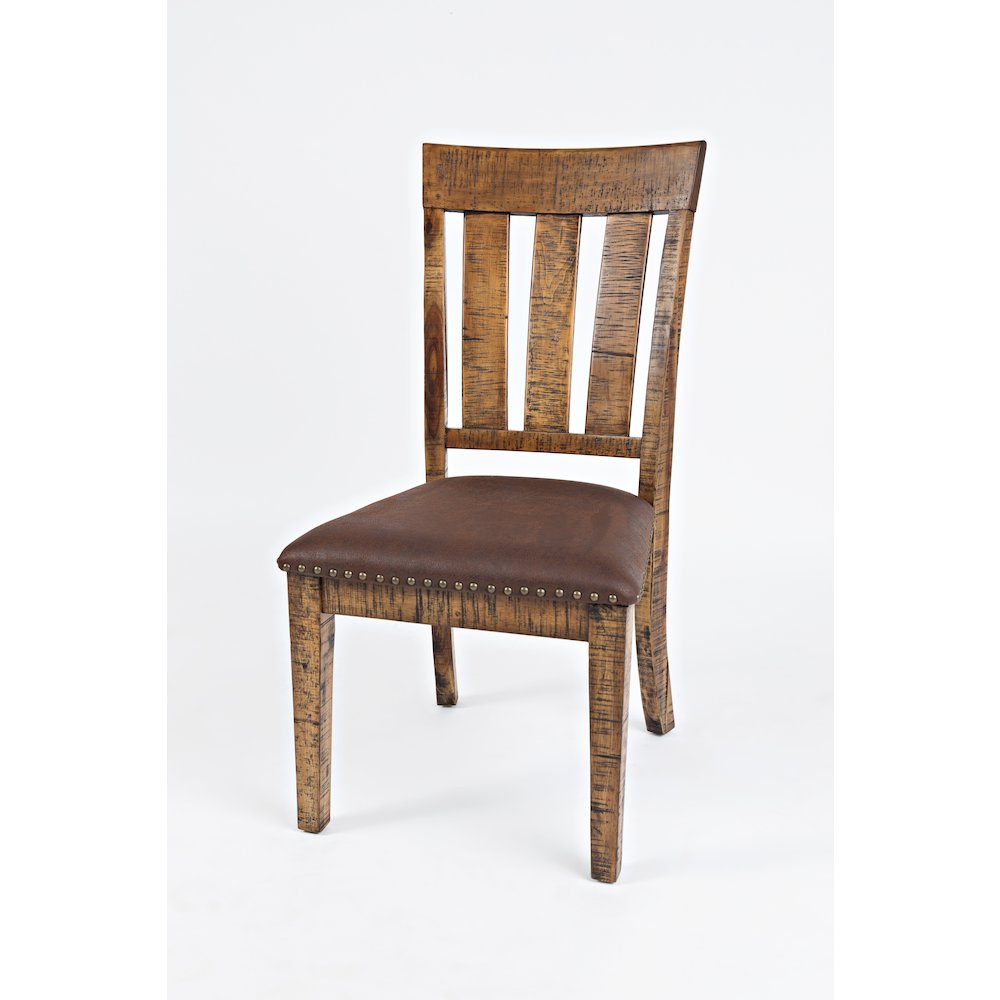 Cannon Valley Distressed Industrial Distressed Wood Dining Chair with Upholstered Seat (Set of 2). Picture 2