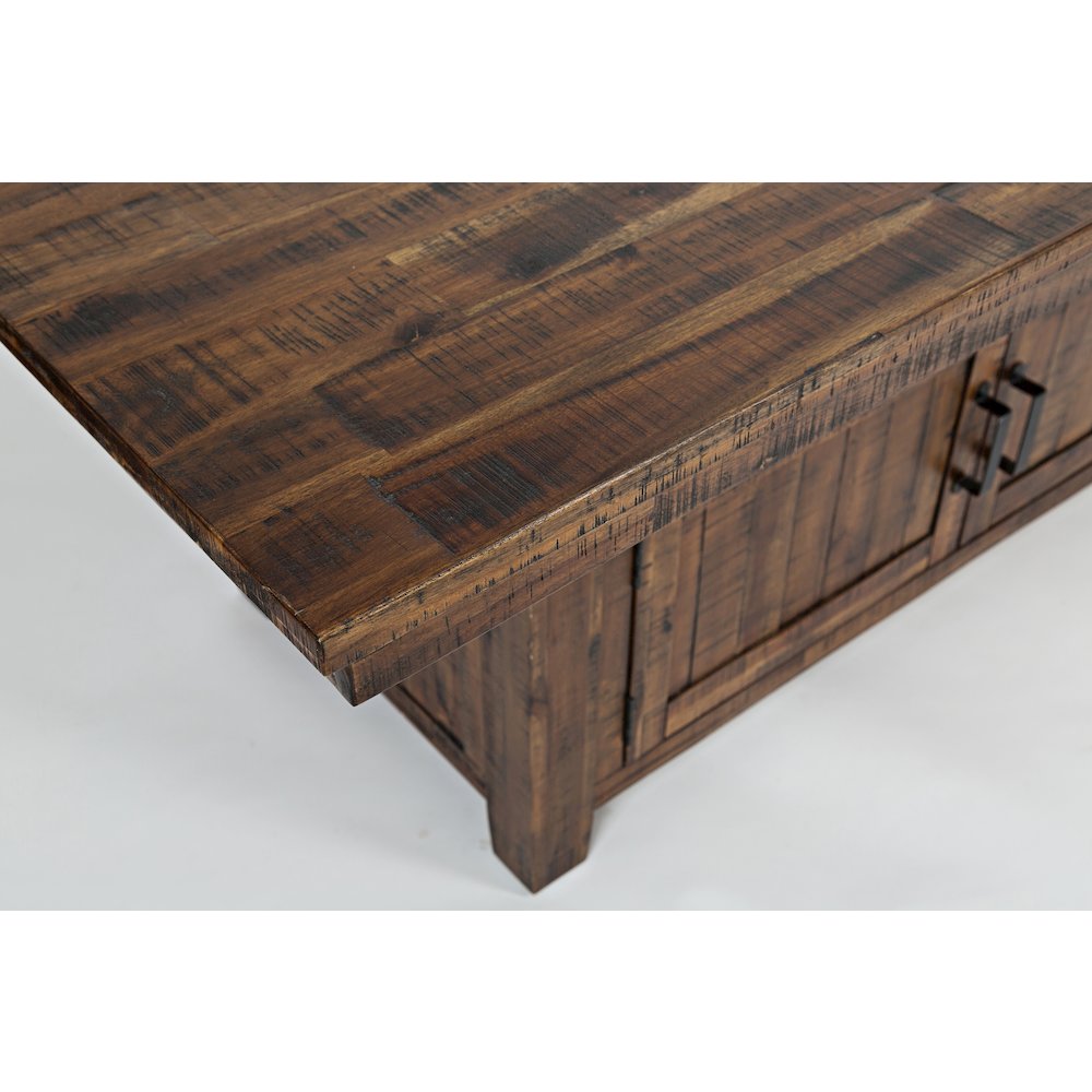 Distressed Industrial 72" Distressed Dining Table with Storage Base and Height. Picture 5