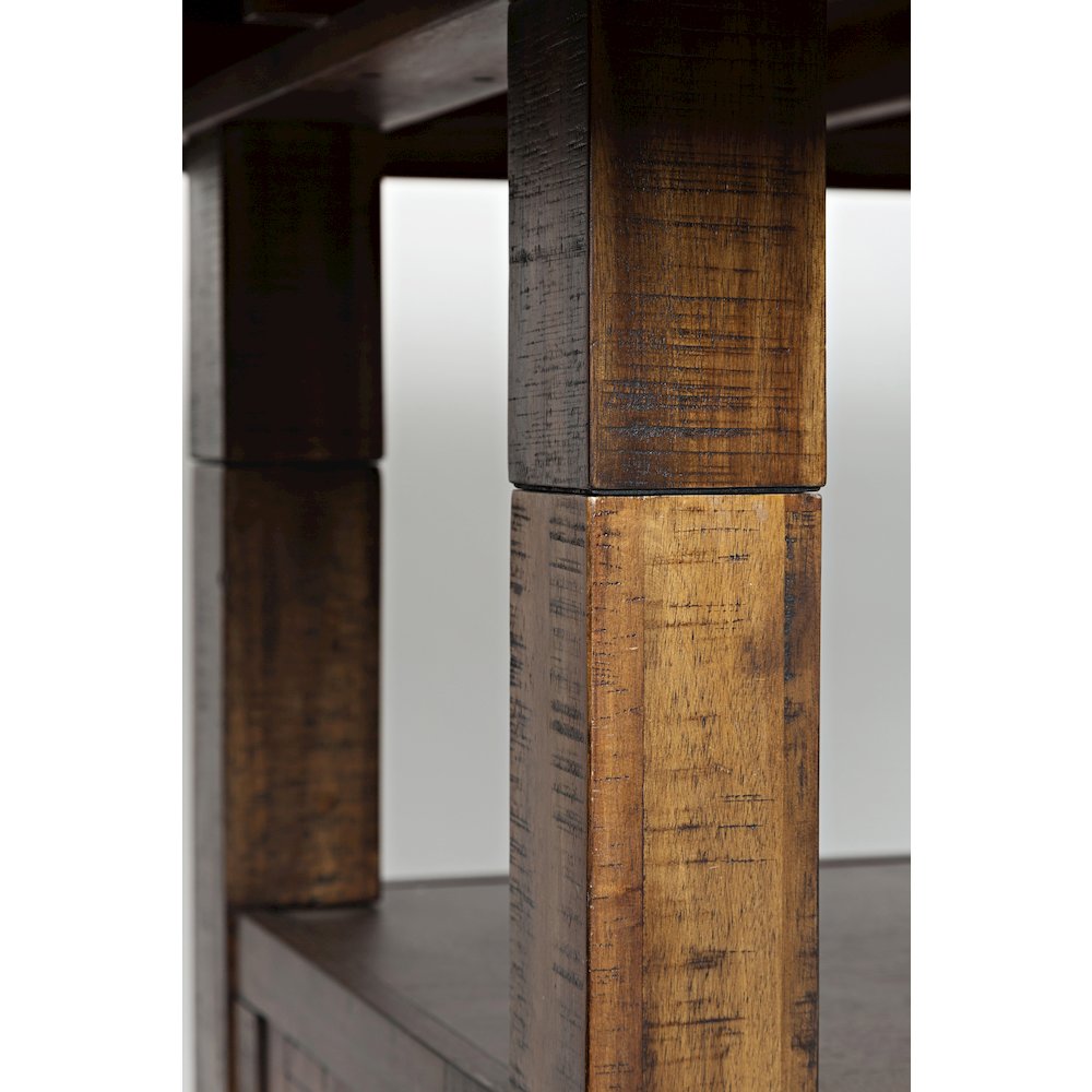Distressed Industrial 72" Distressed Dining Table with Storage Base and Height. Picture 6