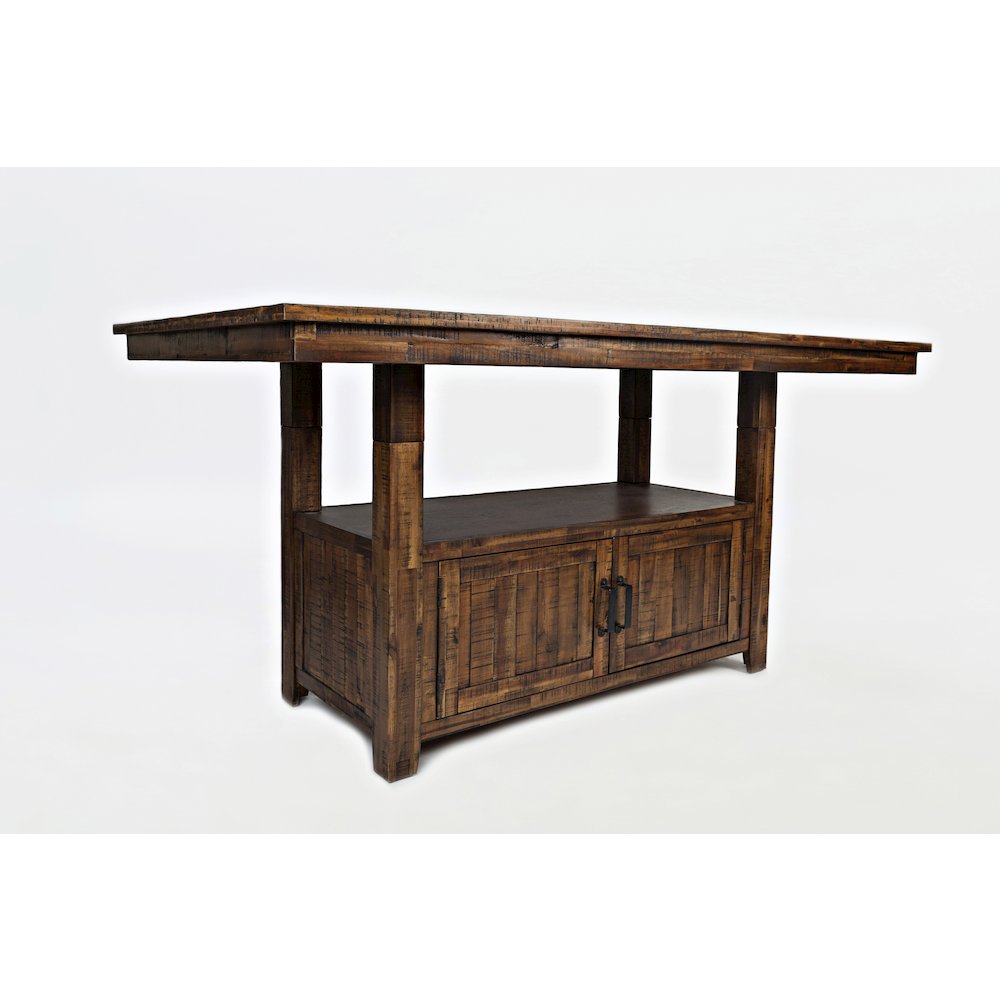 Distressed Industrial 72" Distressed Dining Table with Storage Base and Height. Picture 4