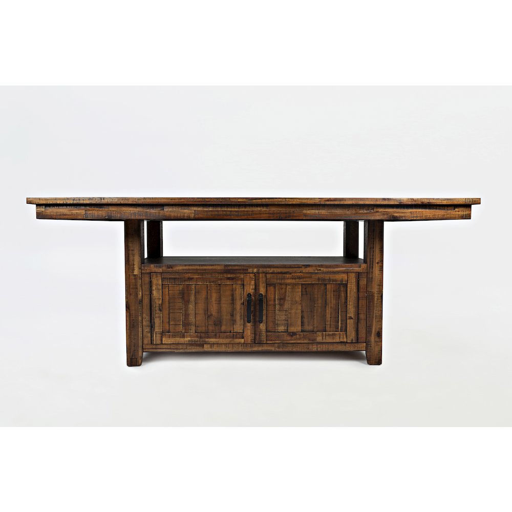 Distressed Industrial 72" Distressed Dining Table with Storage Base and Height. Picture 1