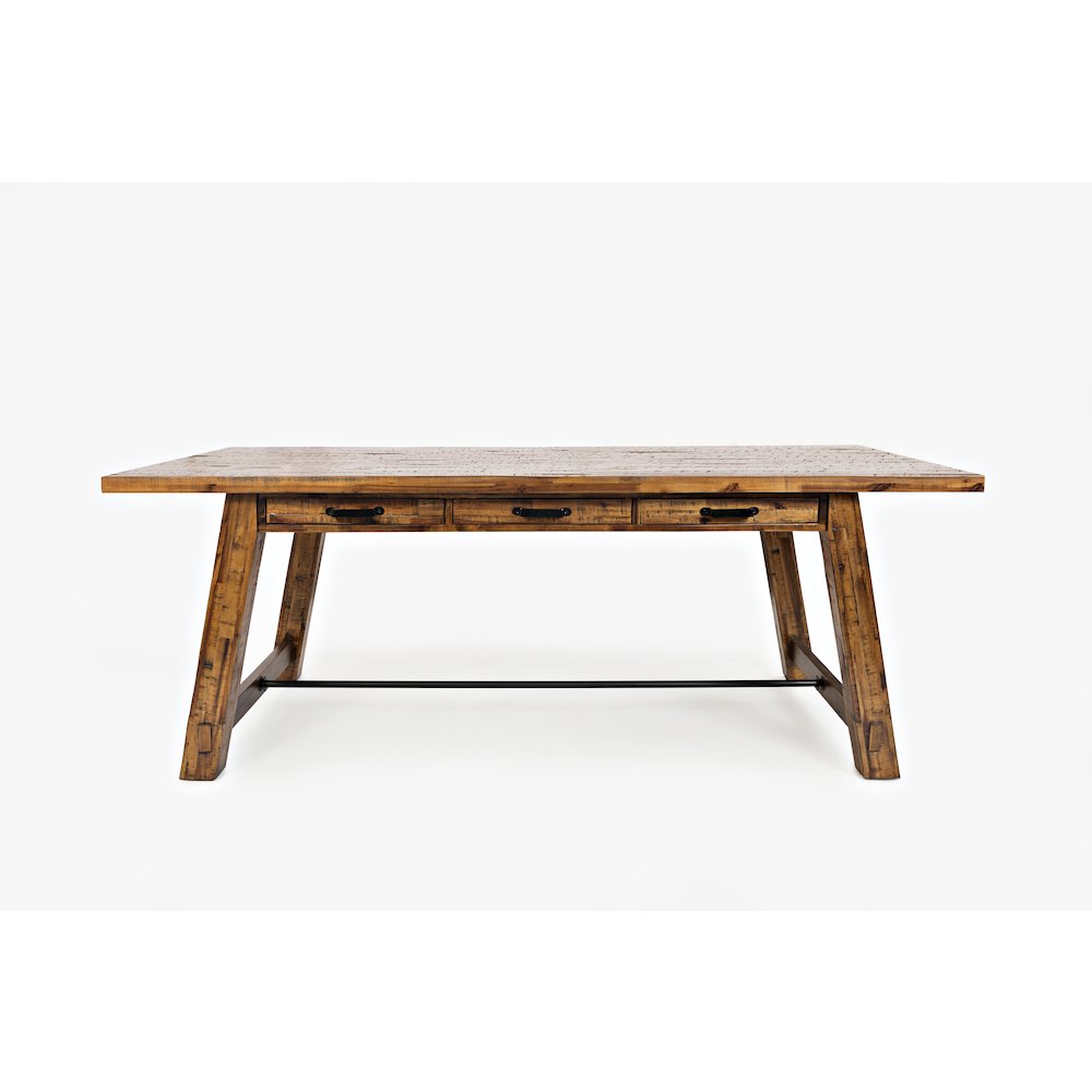 Cannon Valley Distressed Industrial 82" Trestle Dining Table. Picture 1