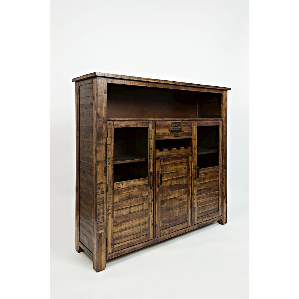 Cannon Valley Distressed Industrial Wine Cabinet. Picture 3