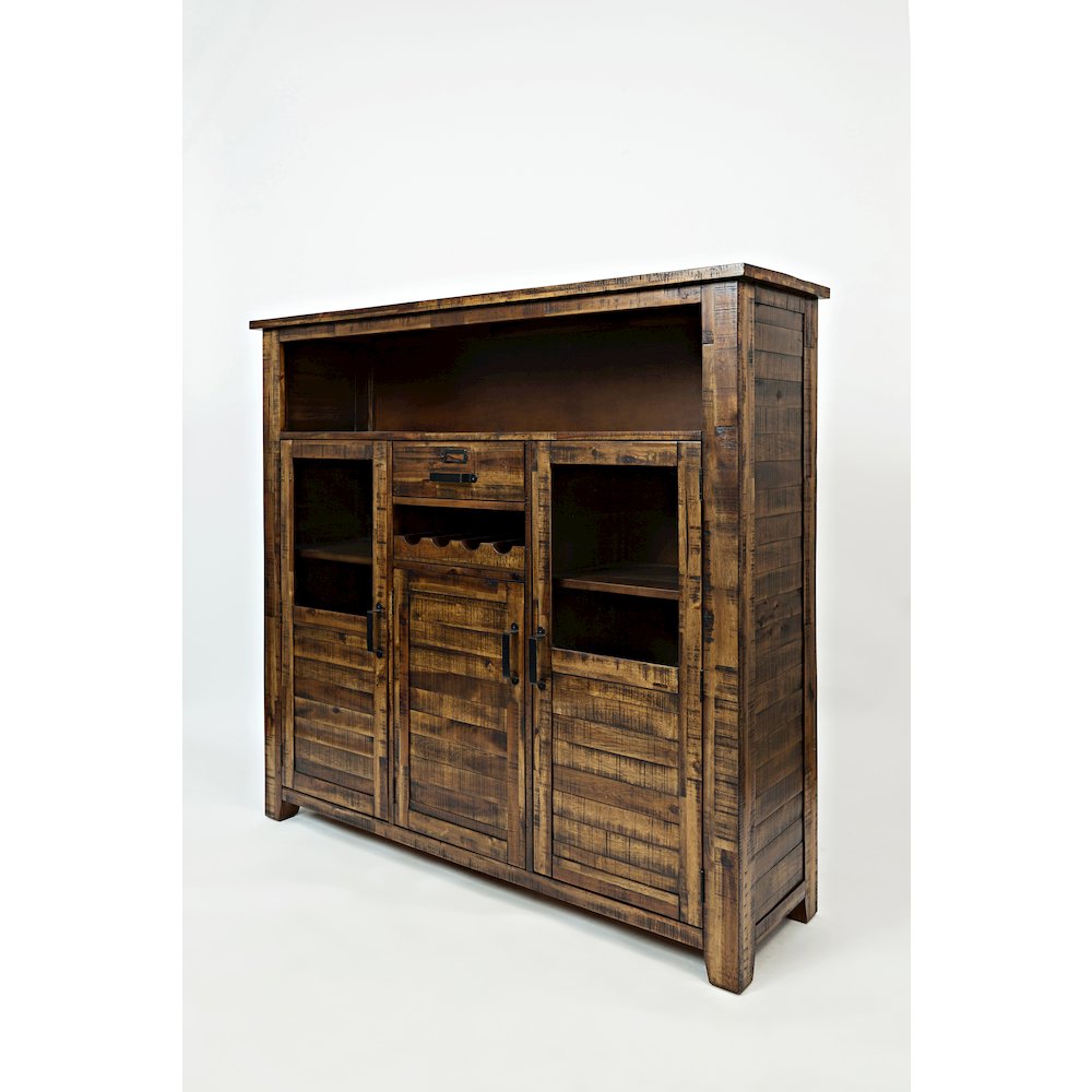 Cannon Valley Distressed Industrial Wine Cabinet. Picture 2