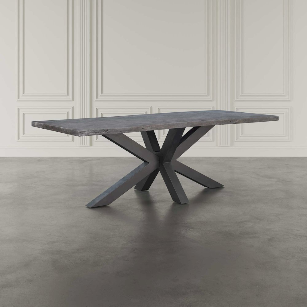Nordic Ridge 94" Modern Rustic Solid Wood Live Edge Dining Table. Picture 10
