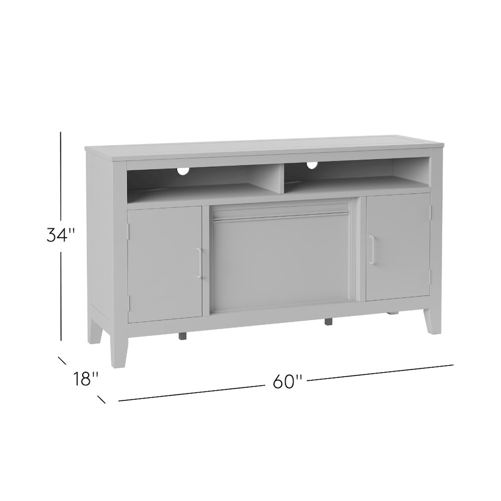 Painted Canyon Rustic 60" Storage Console TV Stand with Electric Fireplace. Picture 12