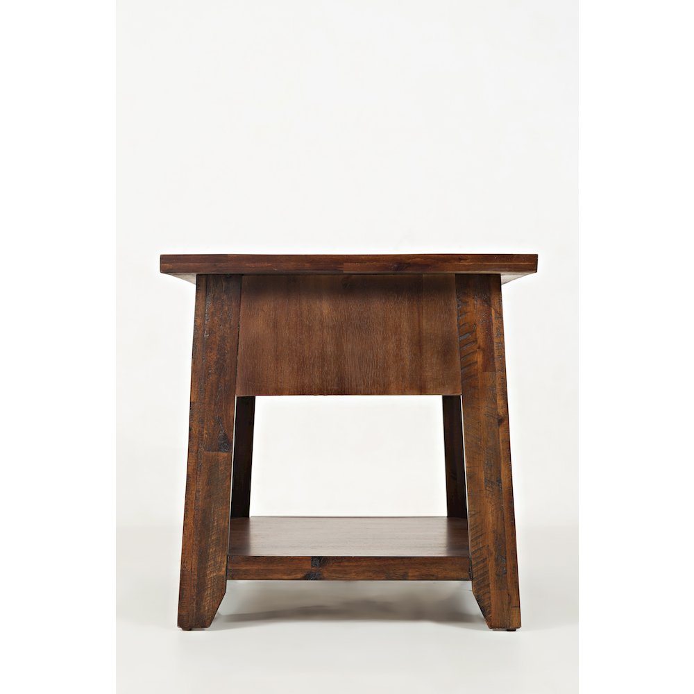 Painted Canyon Rustic Solid Acacia  End Table. Picture 7