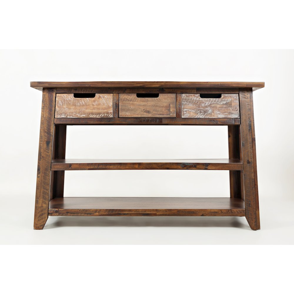 Painted Canyon Rustic Solid Acacia 50" Sofa Table. Picture 1