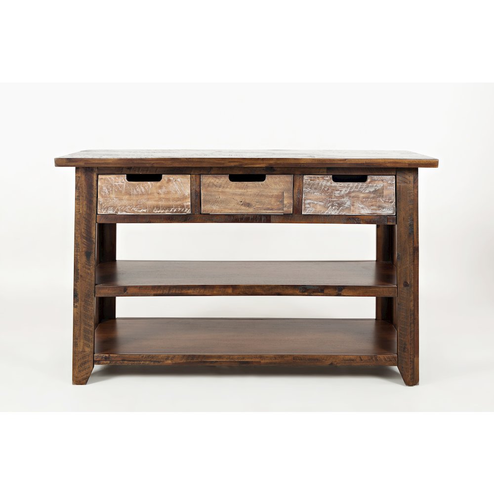 Painted Canyon Rustic Solid Acacia 50" Sofa Table. Picture 8
