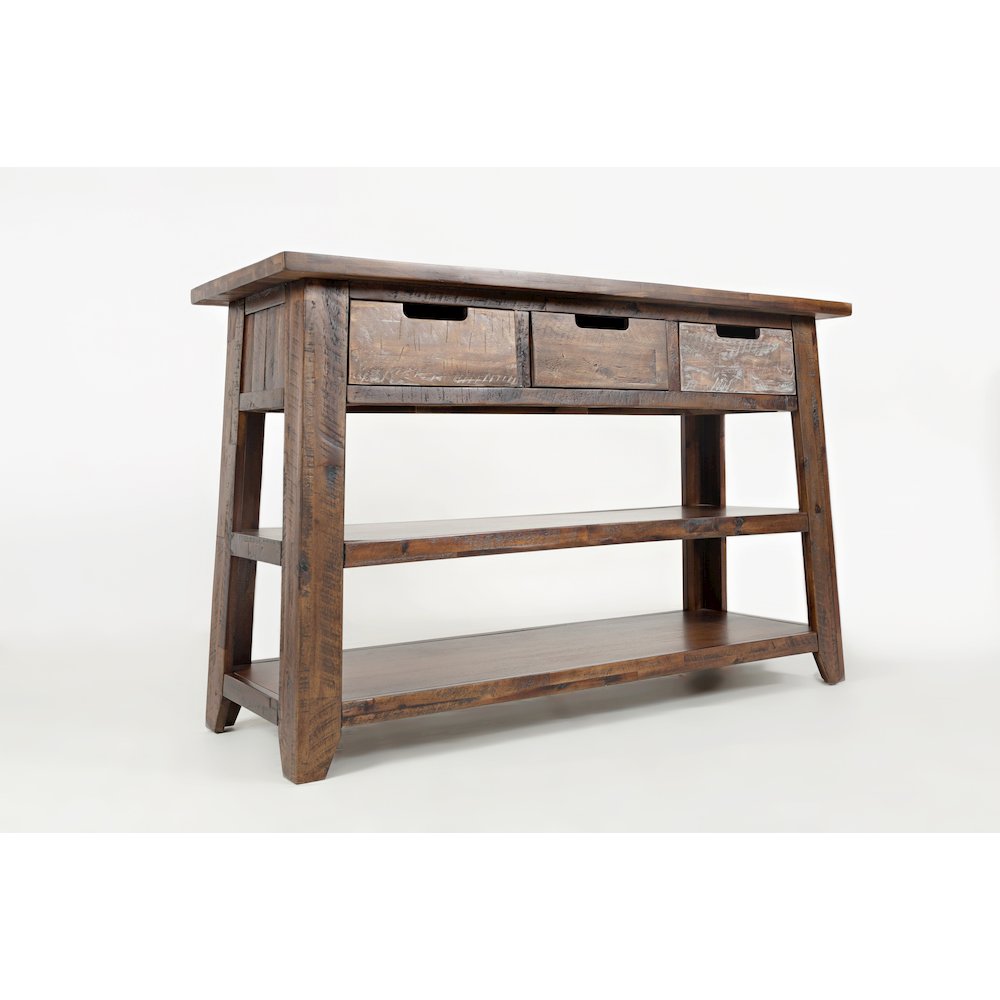 Painted Canyon Rustic Solid Acacia 50" Sofa Table. Picture 4