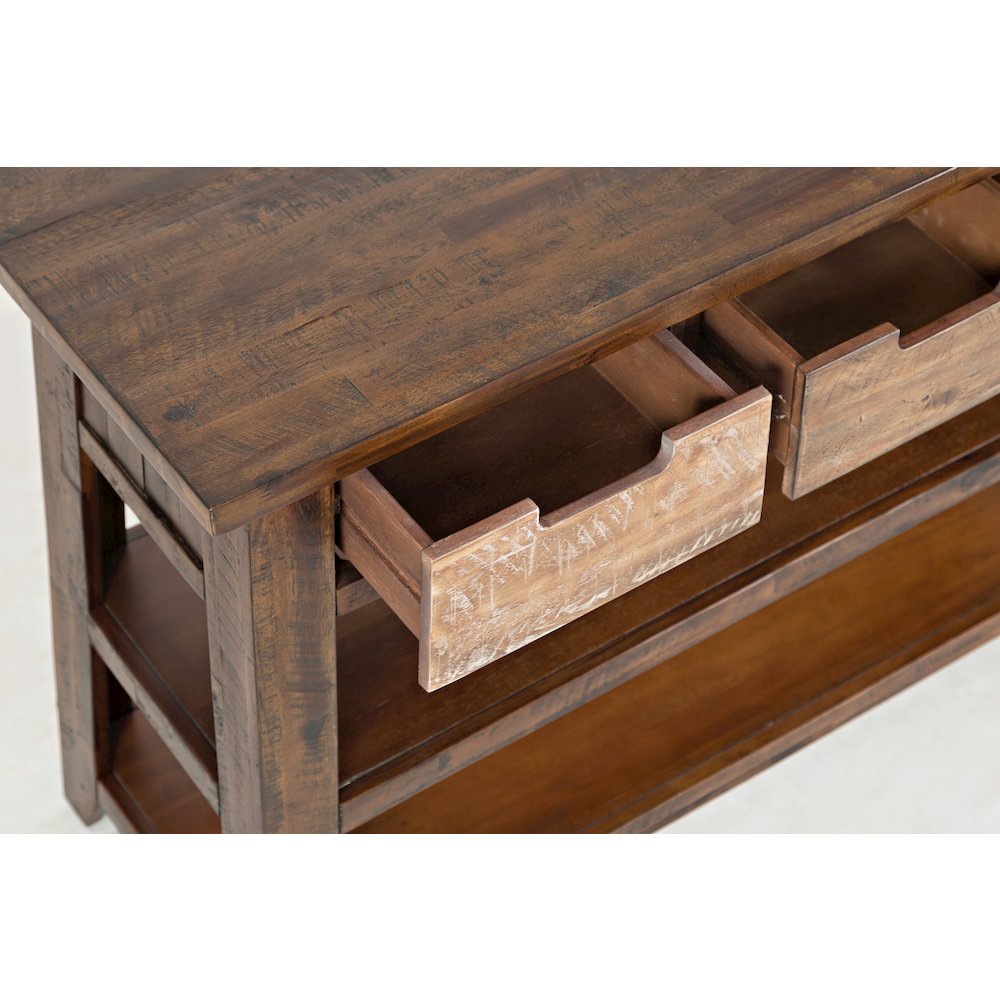 Painted Canyon Rustic Solid Acacia 50" Sofa Table. Picture 5