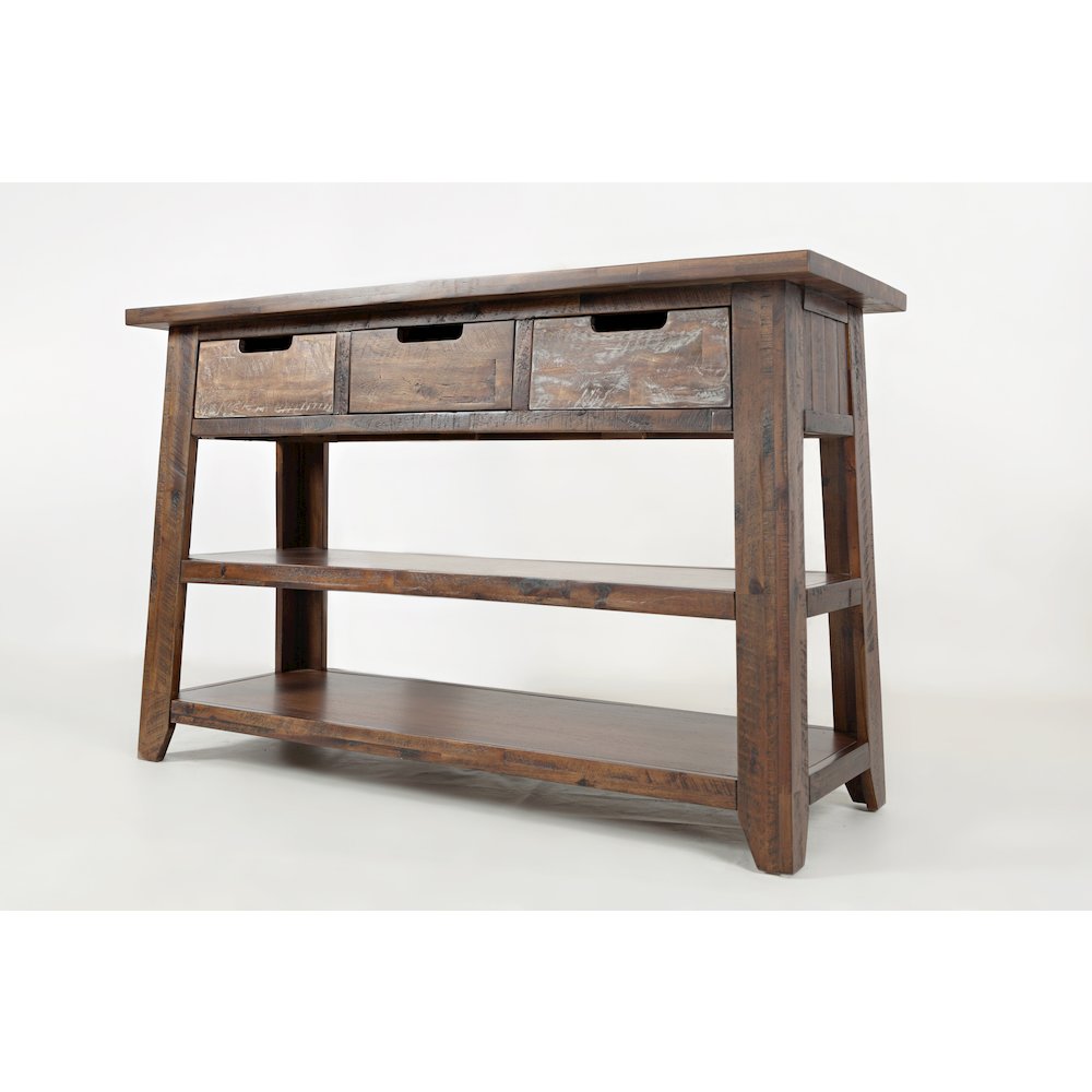 Painted Canyon Rustic Solid Acacia 50" Sofa Table. Picture 3