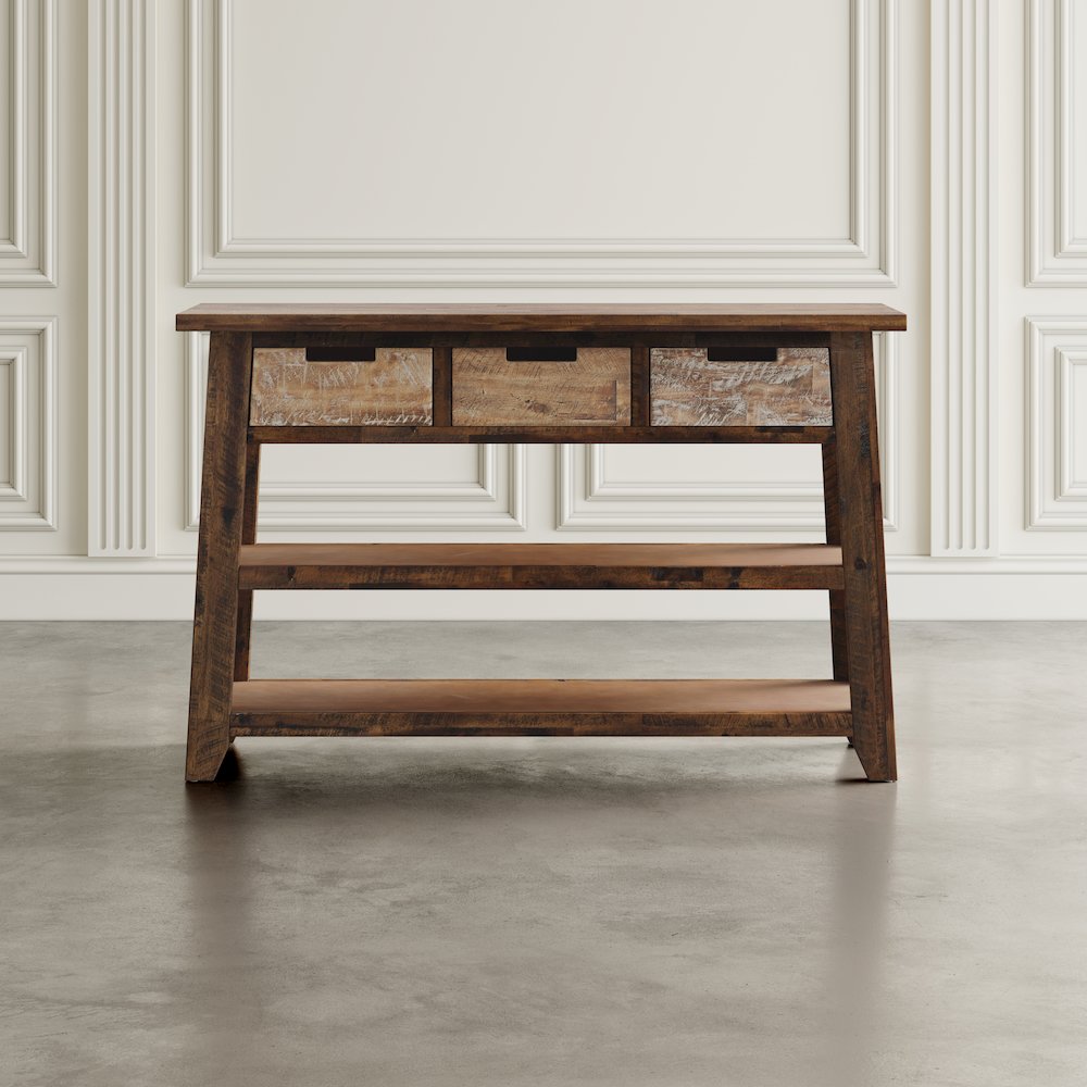 Painted Canyon Rustic Solid Acacia 50" Sofa Table. Picture 10