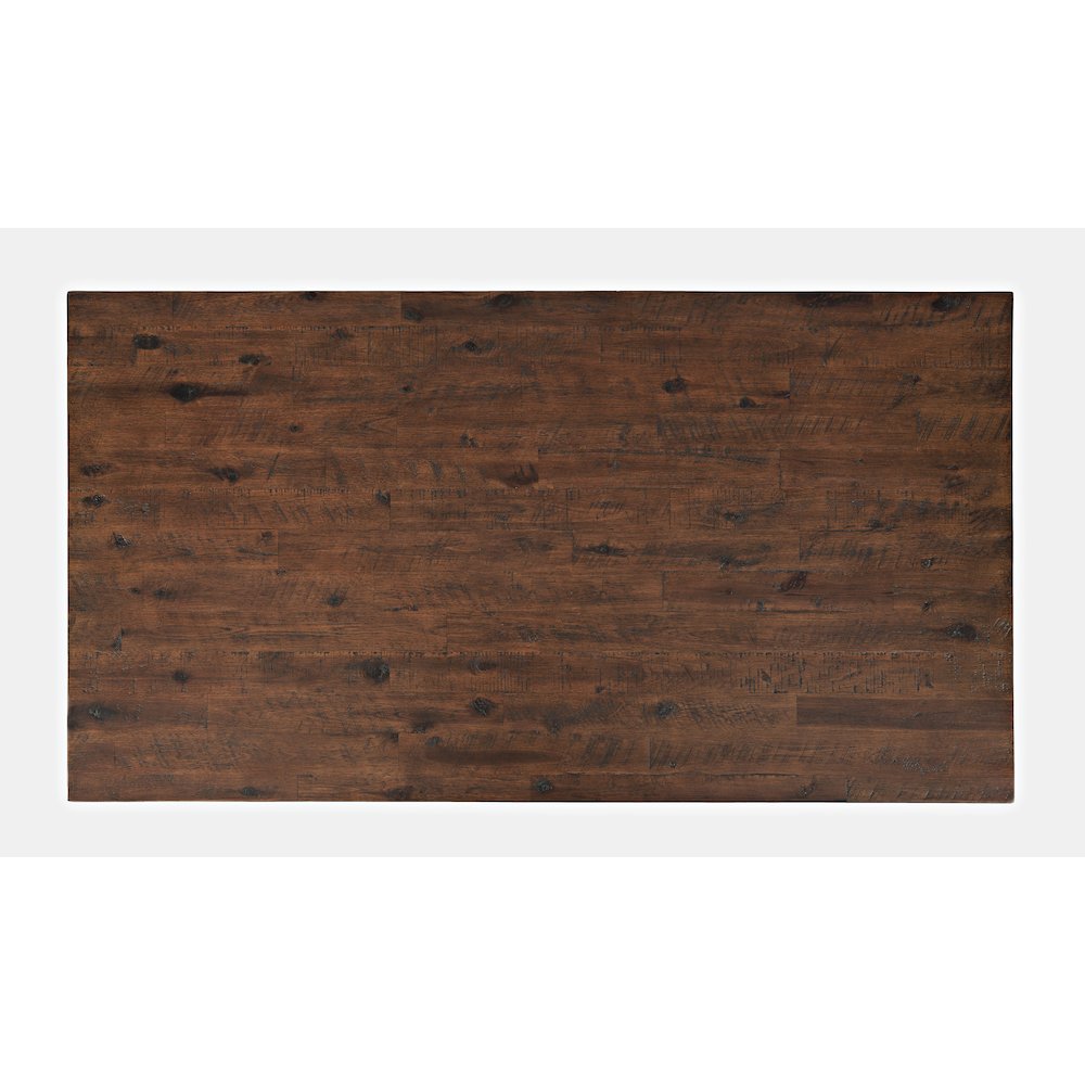 Rustic Solid Acacia Box Coffee Table with Pull-Through Drawers and Caster Wheels. Picture 6