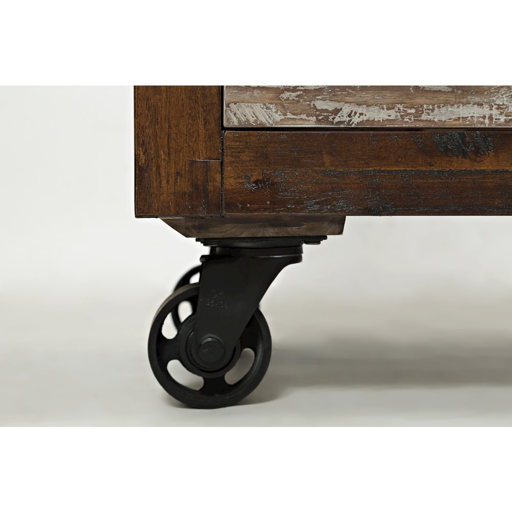 Painted Canyon Rustic Solid Acacia 9 Drawer Accent Chest with Caster Wheels. Picture 4