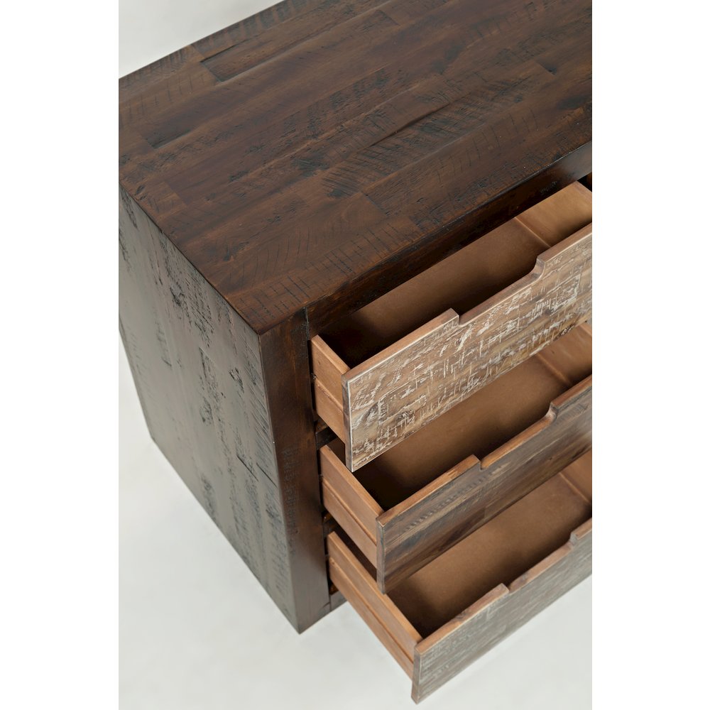 Painted Canyon Rustic Solid Acacia 9 Drawer Accent Chest with Caster Wheels. Picture 5