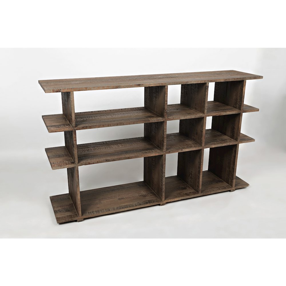 Conundrum Modern Distressed Solid Wood Bookcase. Picture 3