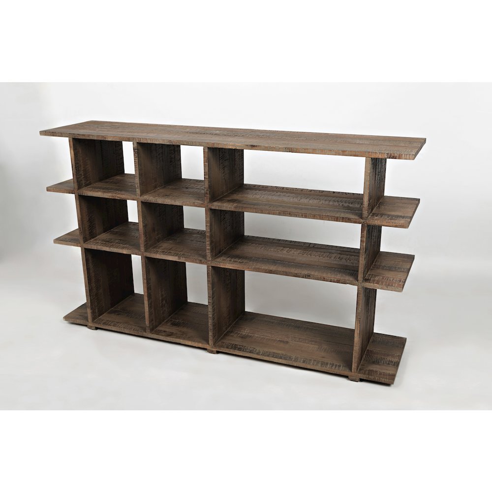 Conundrum Modern Distressed Solid Wood Bookcase. Picture 2