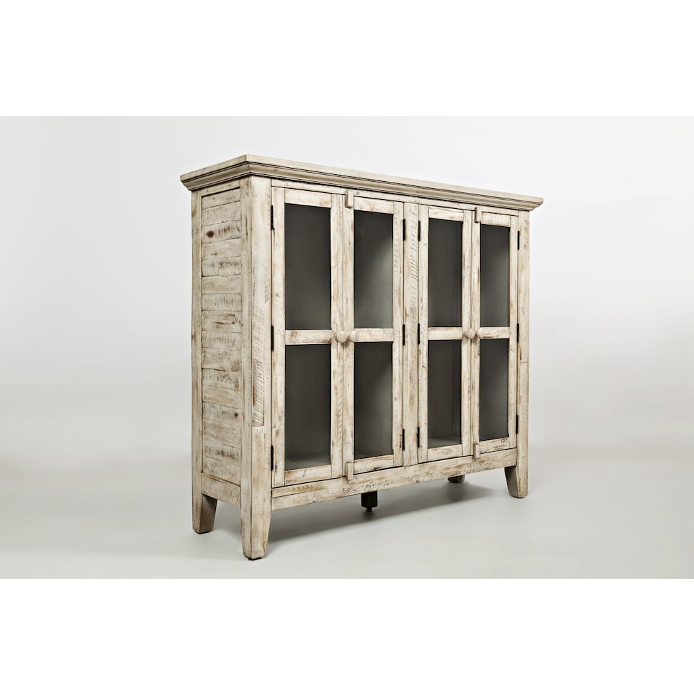 Rustic Shores 48" Coastal Distressed Acacia Four-Door Accent Cabinet. Picture 3