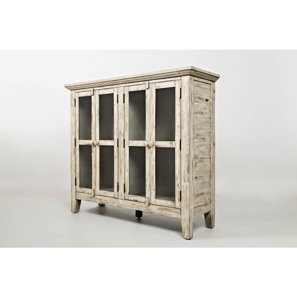 Rustic Shores 48" Coastal Distressed Acacia Four-Door Accent Cabinet. Picture 2