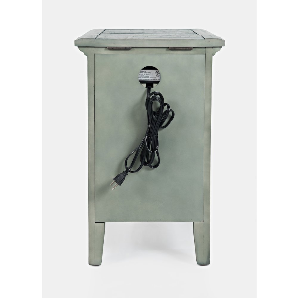Rustic Shores Distressed Acacia USB Charging Chairside End Table. Picture 9