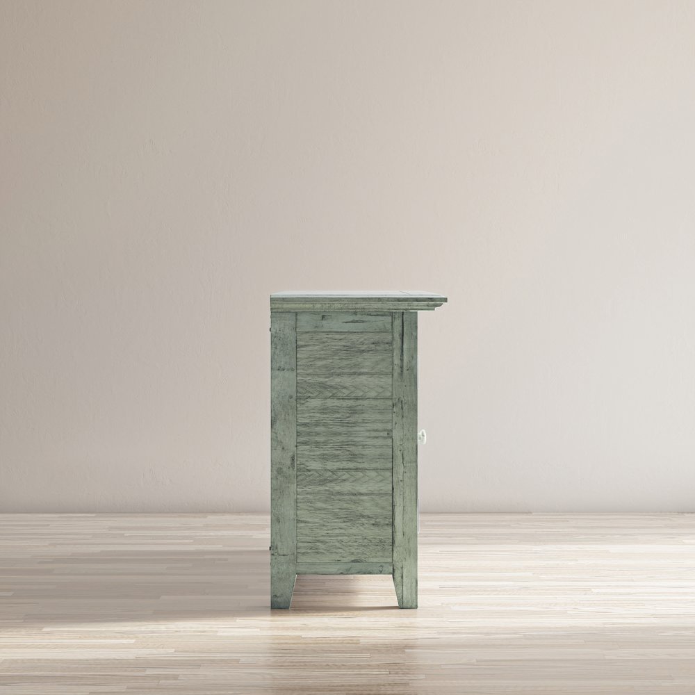 Rustic Shores 54" Coastal Distressed Acacia Four-Door Credenza Cabinet. Picture 8