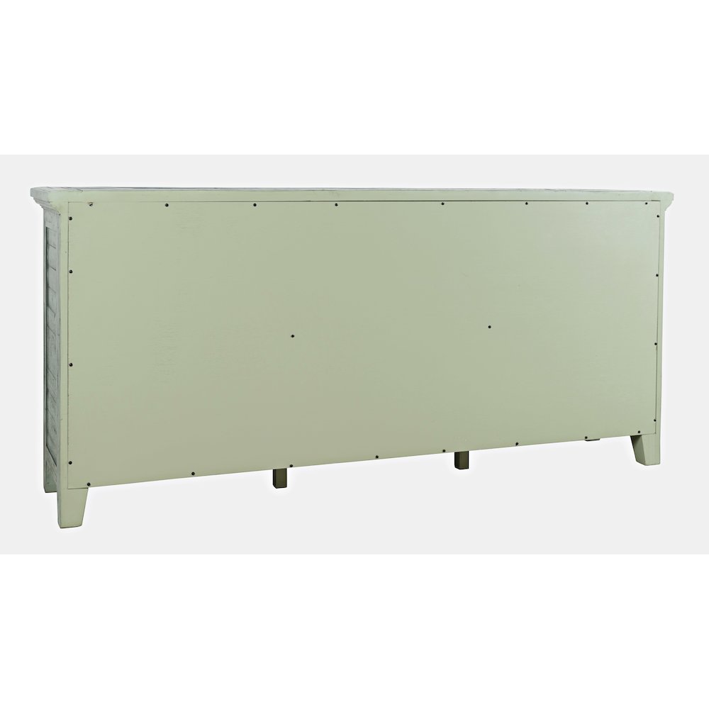 Rustic Shores 70" Coastal Distressed Acacia Six-Door Sideboard Cabinet. Picture 8